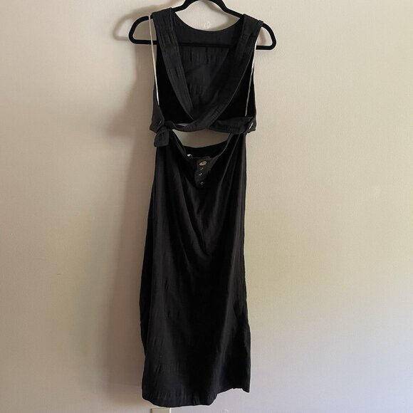 Free People Sz L Cotton Linen Beach Open Back Cutout The Simple Life Maxi Dress - Picture 12 of 14